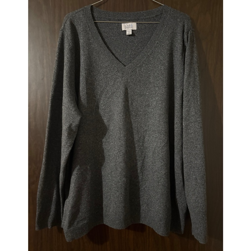 Gray V-Neck Sweater